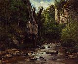 Gustave Courbet Famous Paintings - Landscape near Puit Noir near Ornans